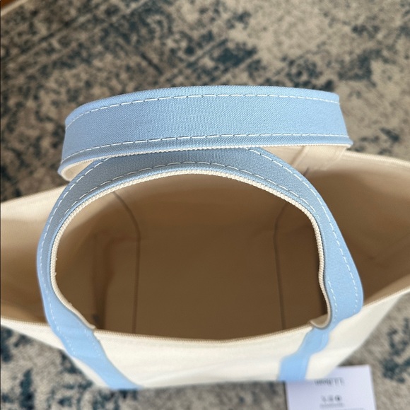 L.L. Bean Boat & Tote Medium seabord baby blue Canvas Bag NWT USA Made - Picture 3 of 6